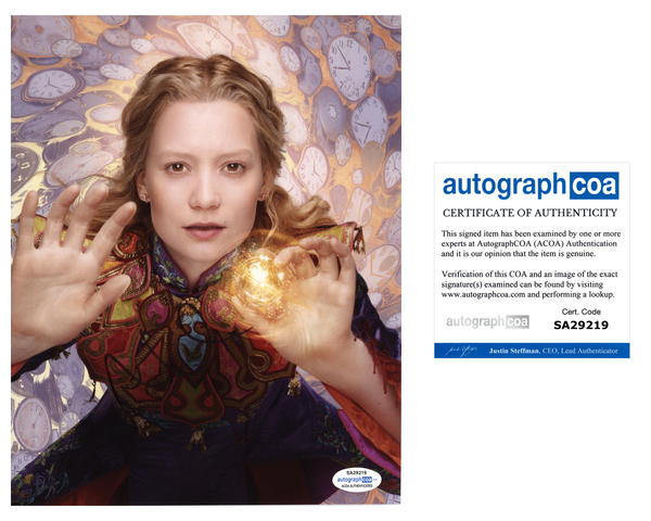 Mia Wasikowska Alice in Wonderland Signed Autograph 8x10 Photo ACOA #7 - Outlaw Hobbies Authentic Autographs