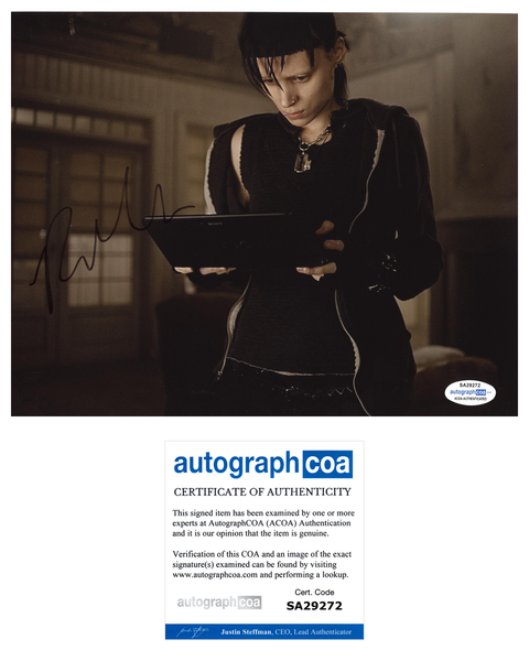 Rooney Mara Dragon Tattoo Signed Autograph 8x10 Photo ACOA - Outlaw Hobbies Authentic Autographs