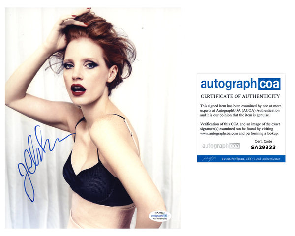 Jessica Chastain Sexy Signed Autograph 8x10 Photo ACOA #4 - Outlaw Hobbies Authentic Autographs