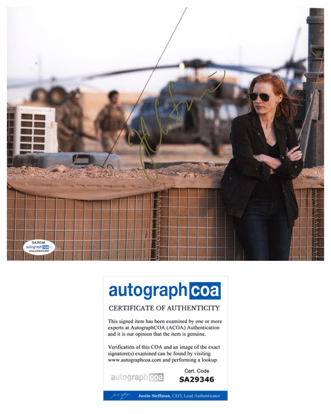 Jessica Chastain Zero Dark Thirty Signed Autograph 8x10 Photo ACOA #17 - Outlaw Hobbies Authentic Autographs