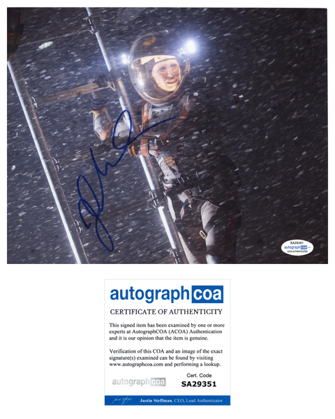 Jessica Chastain The Martian Signed Autograph 8x10 Photo ACOA #22 - Outlaw Hobbies Authentic Autographs