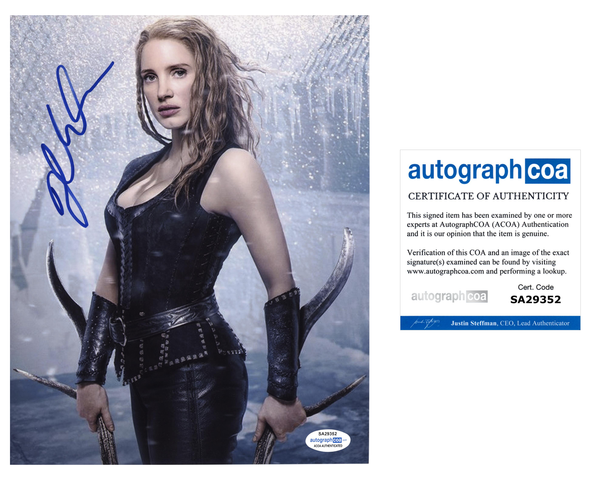 Jessica Chastain Huntsman Signed Autograph 8x10 Photo ACOA #23 - Outlaw Hobbies Authentic Autographs