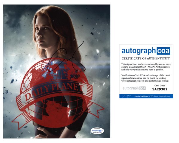 Amy Adams Batman Superman Signed Autograph 8x10 Photo ACOA #2 - Outlaw Hobbies Authentic Autographs