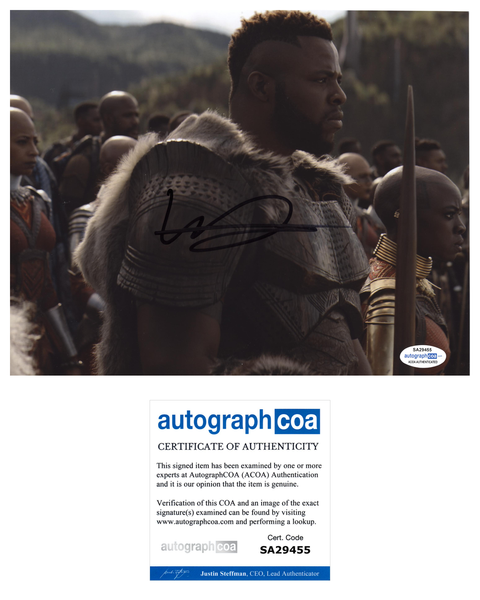 Winston Duke Black Panther Signed Autograph 8x10 Photo ACOA #3 - Outlaw Hobbies Authentic Autographs