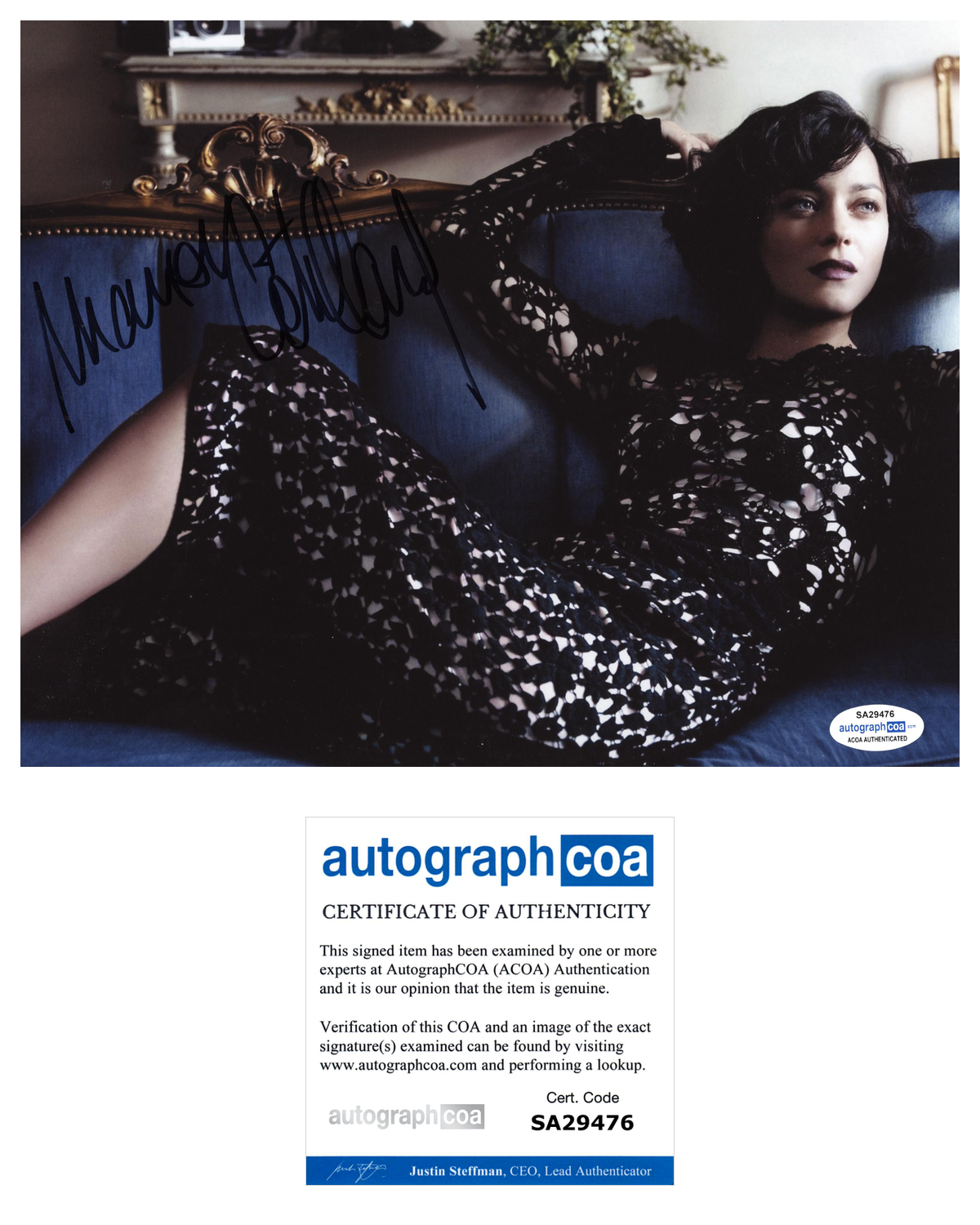 Marion Cotillard Sexy Signed Autograph 8x10 Photo ACOA #6 | Outlaw
