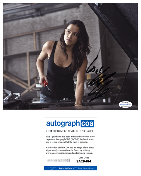 Michelle Rodriguez Fast Furious Signed Autograph 8x10 Photo ACOA #11 - Outlaw Hobbies Authentic Autographs
