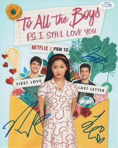 Lana Condor Noah Centineo Jordan Fisher To All The Boys I've Loved Before Signed Autograph 8x10 Photo ACOA PS I Still Love You