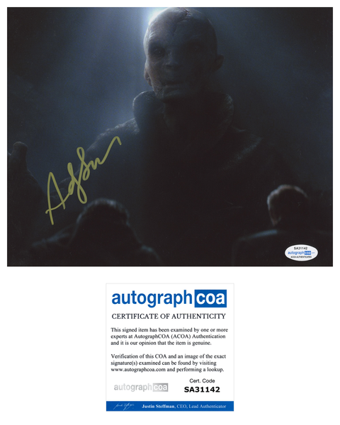 Andy Serkis Star Wars Signed Autograph 8x10 Photo ACOA Snoke #2 - Outlaw Hobbies Authentic Autographs