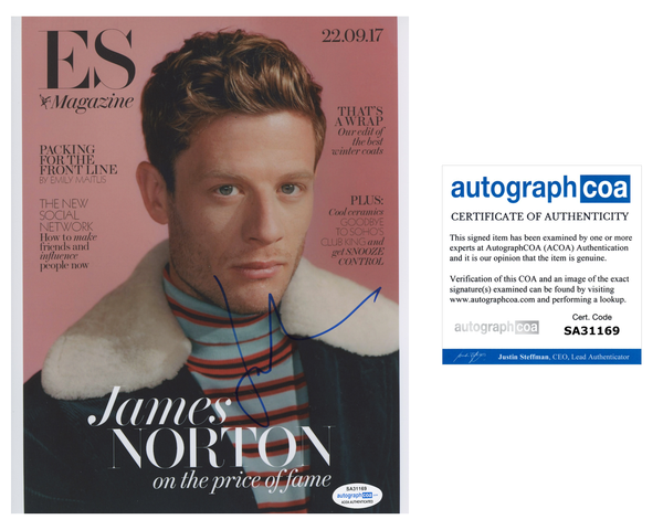 James Norton  Signed Autograph 8x10 Photo ACOA #8 - Outlaw Hobbies Authentic Autographs