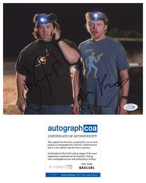 Nick Frost Simon Pegg Paul Signed Autograph 8x10 Photo ACOA #3 - Outlaw Hobbies Authentic Autographs