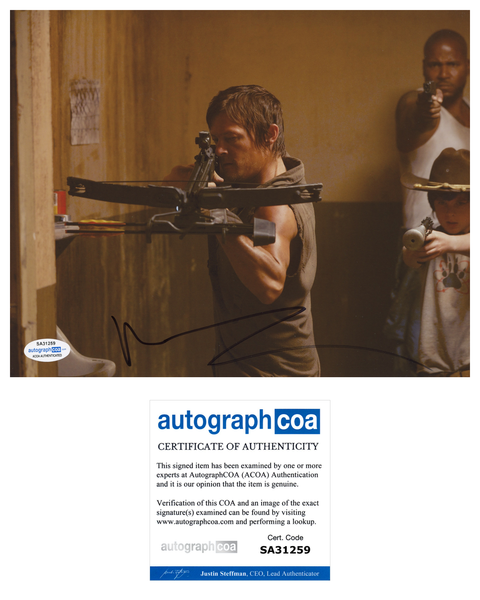 Norman Reedus Walking Dead Signed Autograph 8x10 Photo ACOA #4 - Outlaw Hobbies Authentic Autographs