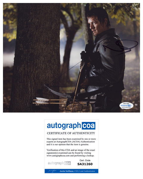 Norman Reedus Walking Dead Signed Autograph 8x10 Photo ACOA #5 - Outlaw Hobbies Authentic Autographs