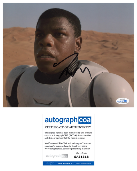 John Boyega Star Wars Signed Autograph 8x10 Photo ACOA - Outlaw Hobbies Authentic Autographs
