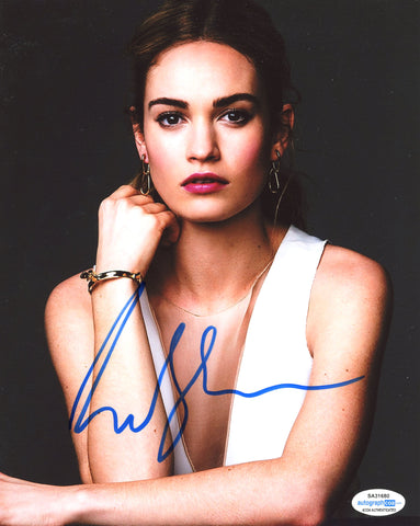 Lily James Sexy Signed Autograph 8x10 Photo ACOA #2 - Outlaw Hobbies Authentic Autographs