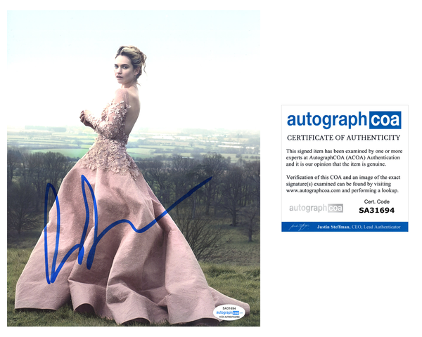 Lily James Sexy Signed Autograph 8x10 Photo ACOA #16 - Outlaw Hobbies Authentic Autographs