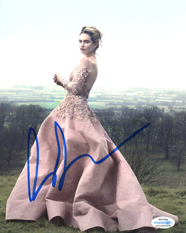 Lily James Sexy Signed Autograph 8x10 Photo ACOA #16 - Outlaw Hobbies Authentic Autographs