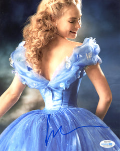 Lily James Cinderella Signed Autograph 8x10 Photo ACOA #26 - Outlaw Hobbies Authentic Autographs