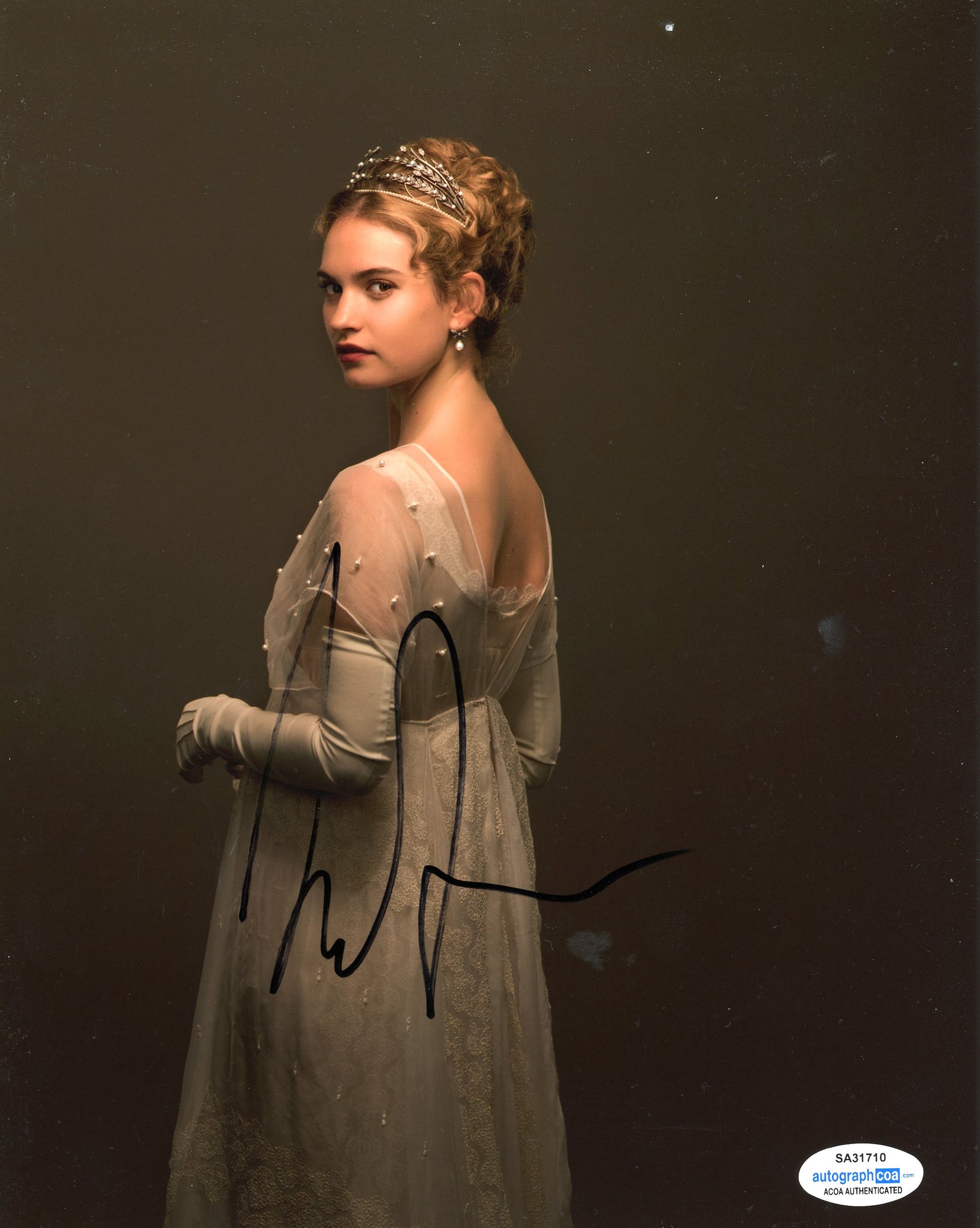 Lily James Pride Prejudice Zombies Signed Autograph 8x10 Photo ACOA #31 - Outlaw Hobbies Authentic Autographs