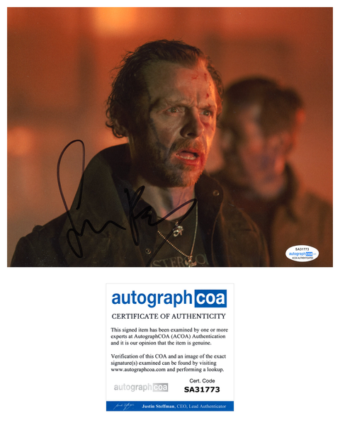 Simon Pegg World's End Signed Autograph 8x10 Photo ACOA #16 - Outlaw Hobbies Authentic Autographs