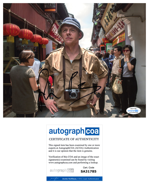 Simon Pegg Hector Happiness Signed Autograph 8x10 Photo ACOA #28 - Outlaw Hobbies Authentic Autographs