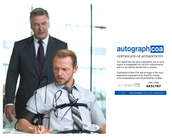 Simon Pegg Mission Impossible Signed Autograph 8x10 Photo ACOA #30 - Outlaw Hobbies Authentic Autographs