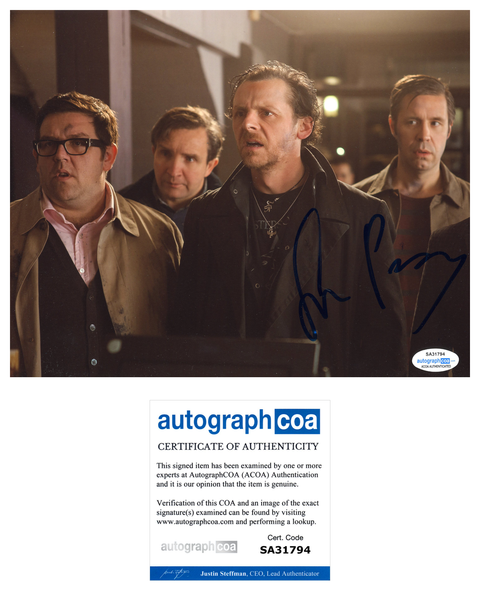 Simon Pegg World's End Signed Autograph 8x10 Photo ACOA #37 - Outlaw Hobbies Authentic Autographs
