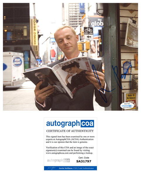 Simon Pegg Hot Fuzz Signed Autograph 8x10 Photo ACOA #40 - Outlaw Hobbies Authentic Autographs
