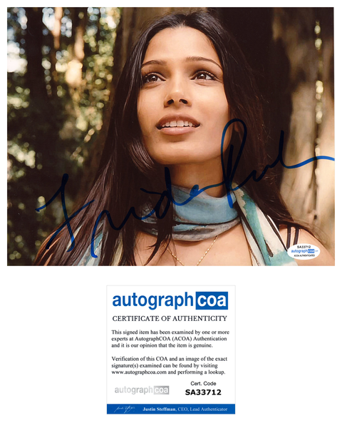 Freida Pinto Sexy Signed Autograph 8x10 Photo ACOA - Outlaw Hobbies Authentic Autographs