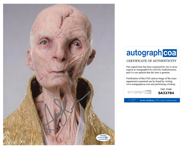 Andy Serkis Star Wars Snoke Signed Autograph 8x10 Photo ACOA #13 - Outlaw Hobbies Authentic Autographs