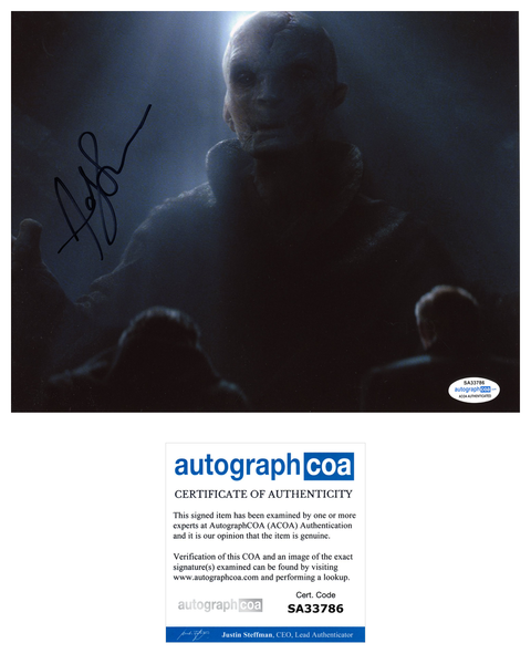 Andy Serkis Star Wars Snoke Signed Autograph 8x10 Photo ACOA #15 - Outlaw Hobbies Authentic Autographs