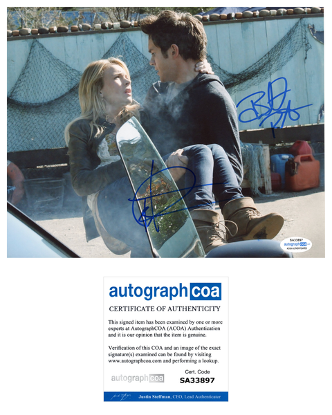Britt Robertson & Thomas Dekker Secret Circle Signed Autograph 8x10 Photo ACOA - Outlaw Hobbies Authentic Autographs