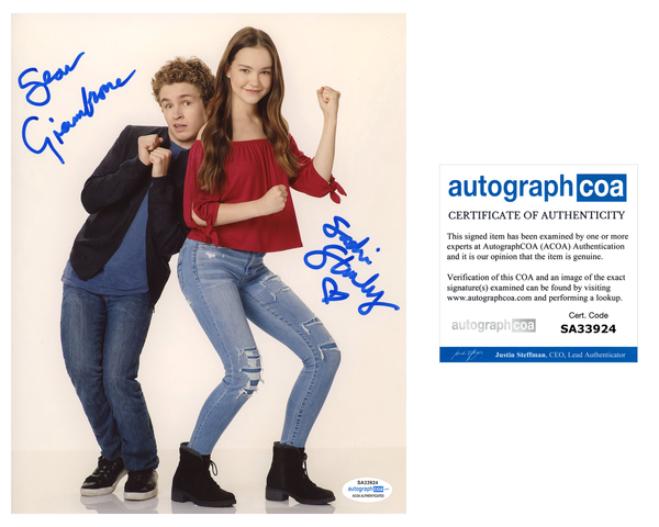 Sadie Stanley & Sean Giambrone Kim Possible Signed Autograph 8x10 Photo ACOA #2 - Outlaw Hobbies Authentic Autographs