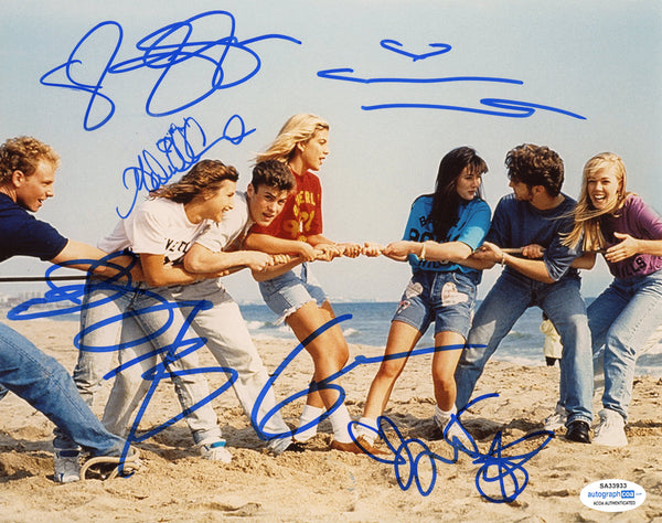 90210 Jenne Garth Ian Ziering Tori Spelling Brian Austin Green Shannen Doherty Signed Autograph 8x10 Photo ACOA - Outlaw Hobbies Authentic Autographs
