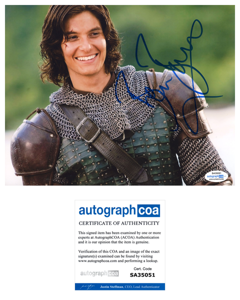 Ben Barnes Narnia Prince Caspian Signed Autograph 8x10 Photo ACOA #6 - Outlaw Hobbies Authentic Autographs