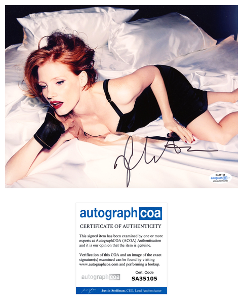 Jessica Chastain Sexy Signed Autograph 8x10 Photo ACOA #25 - Outlaw Hobbies Authentic Autographs