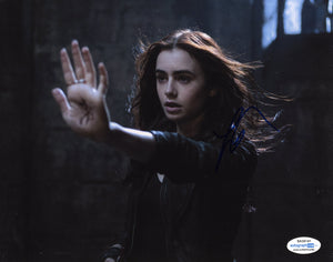 Lily Collins Mortal Instruments Signed Autograph 8x10 Photo ACOA #4 - Outlaw Hobbies Authentic Autographs