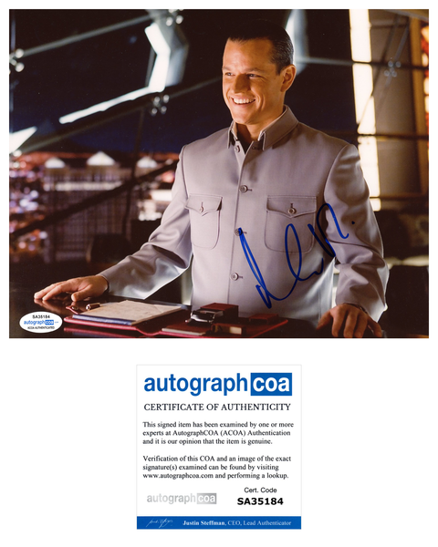 Matt Damon Ocean's 12 Signed Autograph 8x10 Photo ACOA #8 - Outlaw Hobbies Authentic Autographs