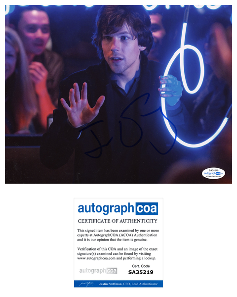 Jesse Eisenberg Now You see Me  Signed Autograph 8x10 Photo #6 - Outlaw Hobbies Authentic Autographs