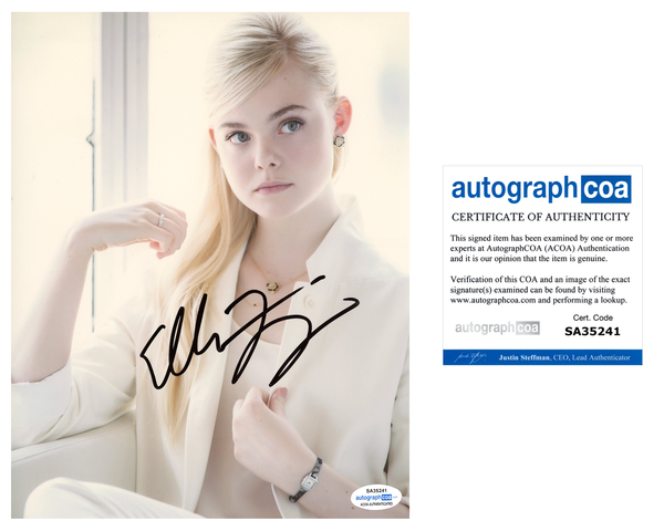 Elle Fanning Sexy Signed Autograph 8x10 Photo ACOA #8 - Outlaw Hobbies Authentic Autographs