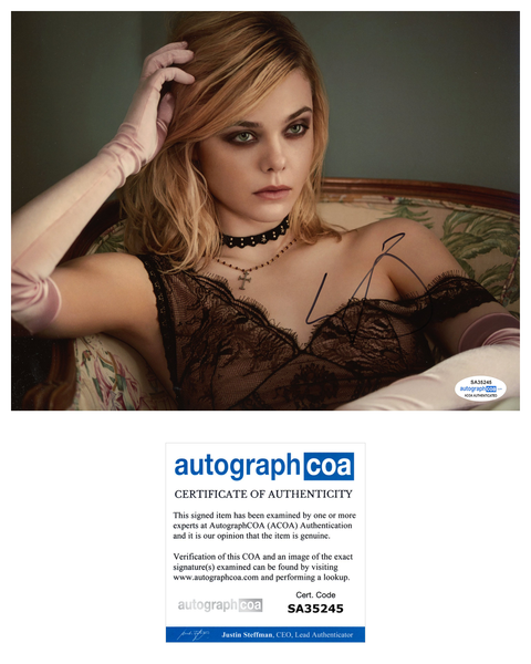 Elle Fanning Sexy Signed Autograph 8x10 Photo ACOA #12 - Outlaw Hobbies Authentic Autographs