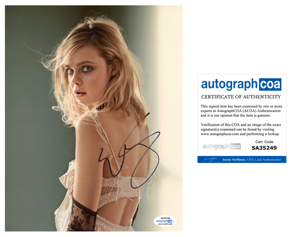 Elle Fanning Sexy Signed Autograph 8x10 Photo ACOA #16 - Outlaw Hobbies Authentic Autographs