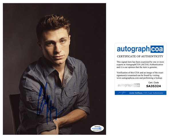 Colton Haynes Arsenal Arrow Signed Autograph 8x10 Photo ACOA #2 - Outlaw Hobbies Authentic Autographs