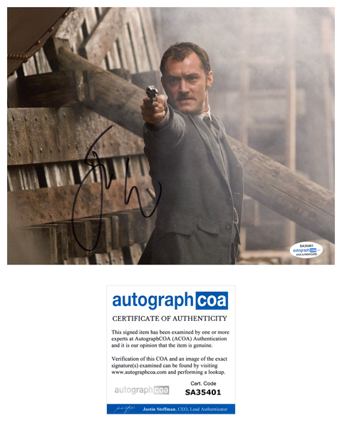 Jude Law Sherlock Signed Autograph 8x10 Photo #6 - Outlaw Hobbies Authentic Autographs