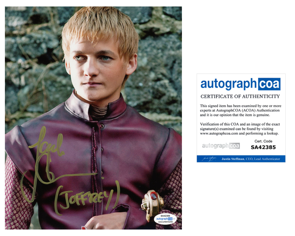 Jack Gleeson Game of Thrones Signed Autograph 8x10 Photo ACOA #11