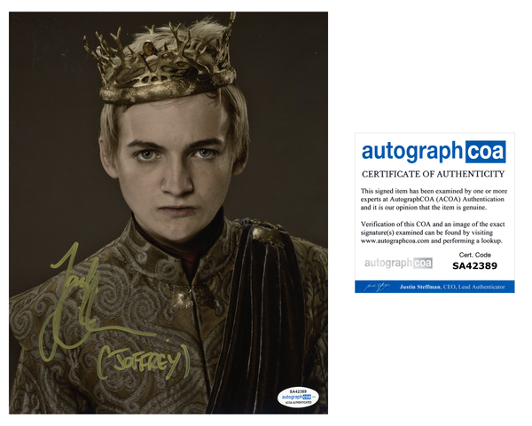Jack Gleeson Game of Thrones Signed Autograph 8x10 Photo ACOA #14