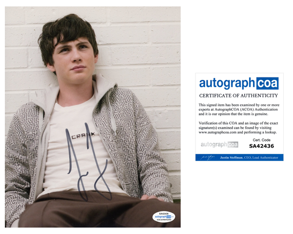 Logan Lerman Percy Jackson Signed Autograph 8x10 Photo ACOA #5 - Outlaw Hobbies Authentic Autographs