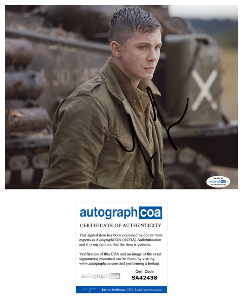 Logan Lerman Fury Signed Autograph 8x10 Photo ACOA #7 - Outlaw Hobbies Authentic Autographs