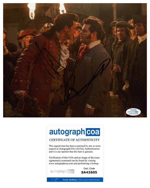 Luke Evans & Josh Gad Beauty and the Beast Signed Autograph 8x10 Photo ACOA #2