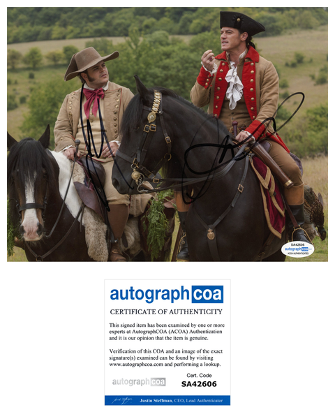 Luke Evans & Josh Gad Beauty and the Beast Signed Autograph 8x10 Photo ACOA #3