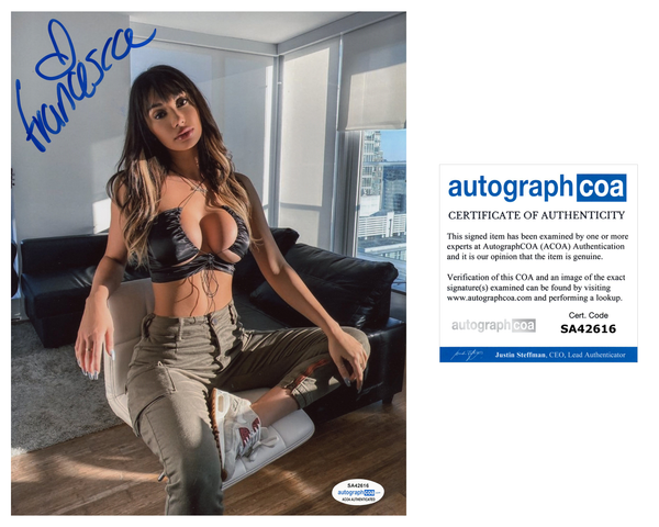 Francesca Farago Too Hot To Handle Signed Autograph 8x10 Photo ACOA - Outlaw Hobbies Authentic Autographs